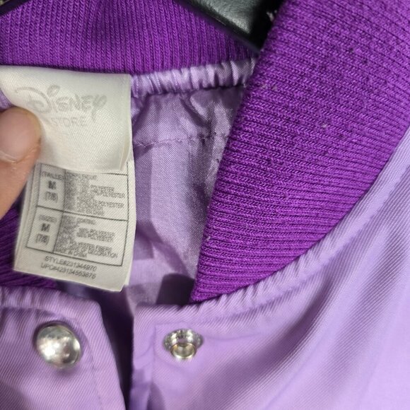 Disney Store Rapunzel Button Front Purple Varrsity Jacket size 7/8 M - Picture 5 of 8